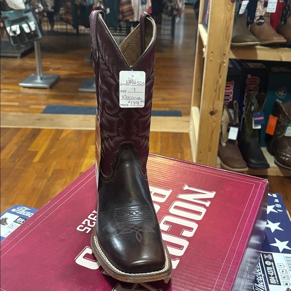 Nocona Women's Heeled Boots - Brown and Dark Red - Picture 2 of 4